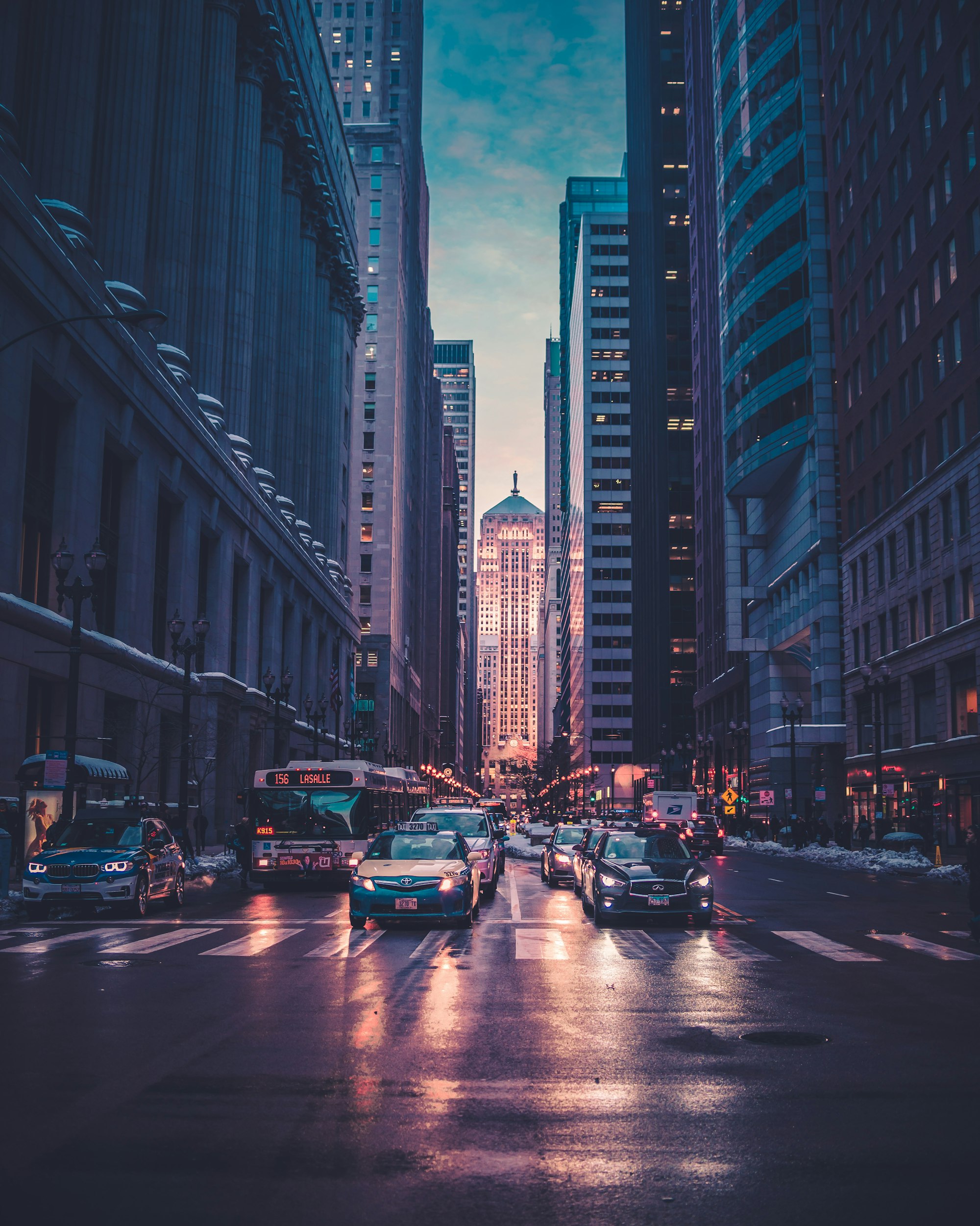 City street at night